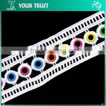 10MM Colorful Flat Grommet White Polyester Lace Metal EyeletTrimming photo-4