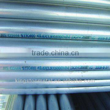 ERW Galvanized Steel Pipe painted words with plastic cap threated with coupling pipe