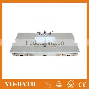 Beach Style Bath Cabinet With Marble Top photo-2