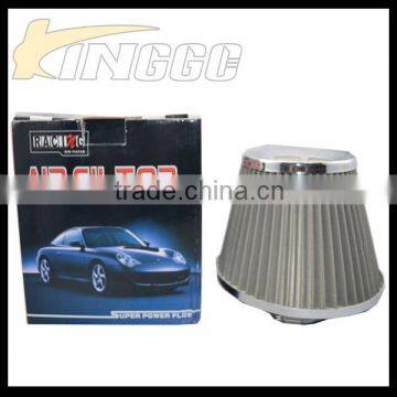 High Performance Gray Universal Car 76MM Stainless Steel Air Filter