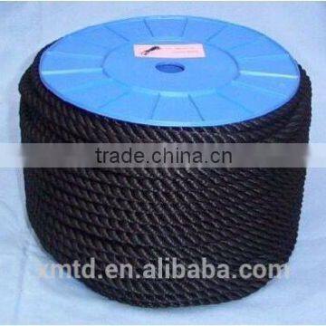 black 3 strand pp nylon anchor mooring rope