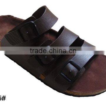 PU Leather Sandals Men's Flat Sandals,Leather Slide Sandals