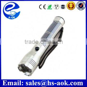 LED Light Solar Power Rechargeable Hybrid Light Solar Hybrid Flashlight