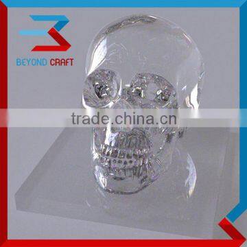 Transparent Clear Glass Skull Miniature For Sale