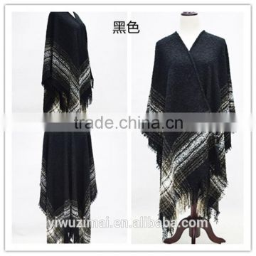 Women Bohemian Pashmina Tassel Scarf Shawl Hooded Geometric Gypsy Cape Poncho