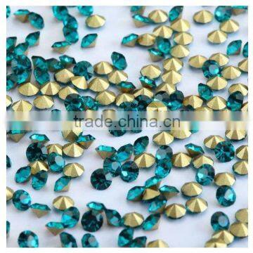 A grade pointback blue zircon glass chatons