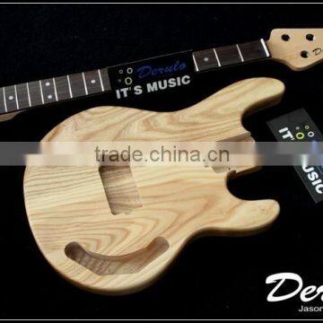 Diy High Quality Ash Wood Unfinished Electric Bass Guitar Kits 5 Strings photo-3
