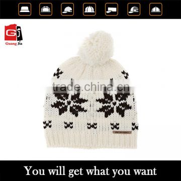 pom pom beanie hat Mens Ladies Knitted Wooly Winter Oversized Slouch printed Beanie Hat