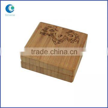 Carved Logo Bamboo Box Nice Flap Cover For Hot Selling Customized Boxes Sale