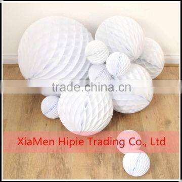 Mixed sizes White tissue paper honeycomb balls Wedding Birthday party Hanging decoration