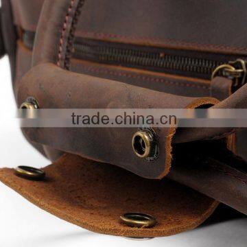 High Quality Cowhide Leather Duffle Weekend Bag photo-4