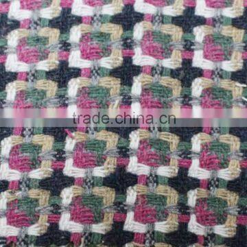 Fall Winter Yarn Dyed Knit Plaid Blend Acryilic Polyester Wool Fabric Wholesale photo-3