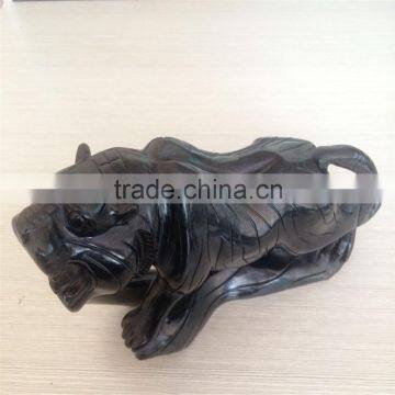 Obsidian Tiger figurine Chinese zodiac animal carvings