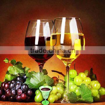 Small size 20x20cm wine glass with grape mosaic picture painting with diamond pattern