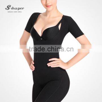 S-SHAPER Short Sleeves Caffeine Body Shapewear Italy Carvico Material Weight Loss Firm Control Slimming Corsets photo-2