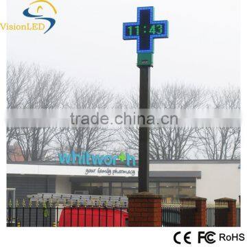 P8 outdoor LED Pharmacy Cross Display with full color