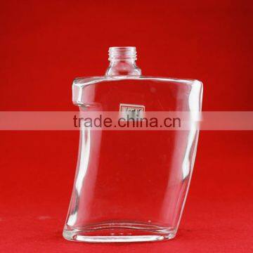 China factory sickle shape wine bottles square small bottles flat grenades bottles 500ml