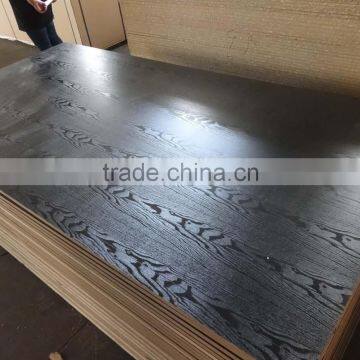 black melamine paper laminated embossed MDF