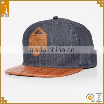 6 panel sports style leather custom snapback baseball caps