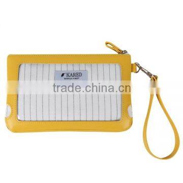 rectangle PU cell phone clutch bag with carrying strap