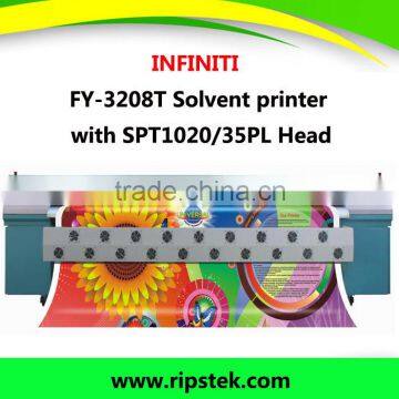 Famous Brand INFINITI FY-3208T 3.2m inkjet Solvent printing machine ( spt510/35pl ,8 color ,high quality )