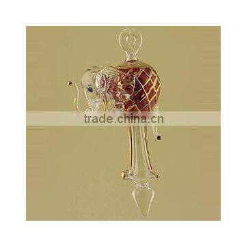 Glass Elephant Christmas Ornaments