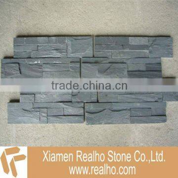 natural black slate ledge stone wall panels