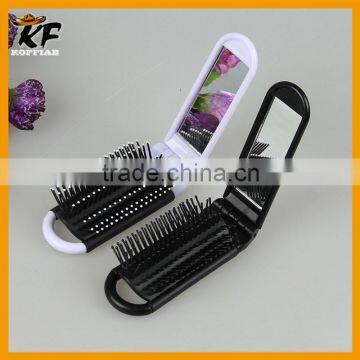 China pocket promotional folding mirror and hair brush comb set