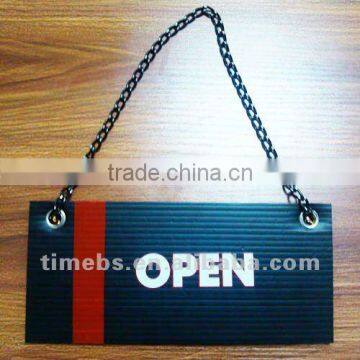 Corrugated plastic open closed door signs