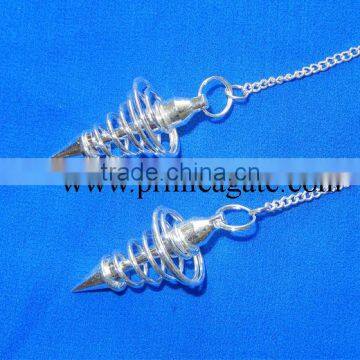 Silver Coil Metal Pendulums : metal pendulums for sale