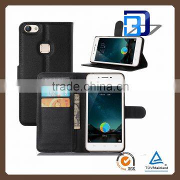 for vivo x6 case, Litchi Design Credit Card Wallet Stand Flip leather case for Vivo X6 low price china