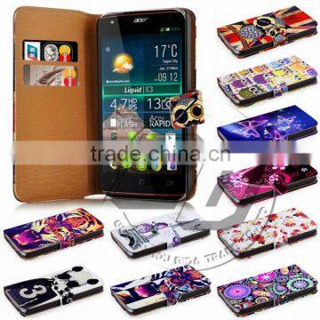 For Acer Liquid E3 E380 High Quality Print Card Holder Flip PU Wallet Leather Case Cover Moible Phone Csae