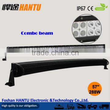 Double Row 288W CAMBER led light bar / 57 INCH led light bar diecast aluminium mounting bracket/waterproof/Model:HT-19288W