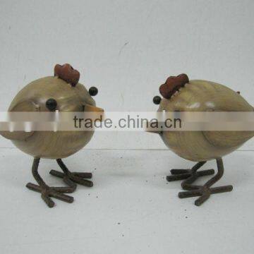 small decorative handpainted metal garden chicken decoration