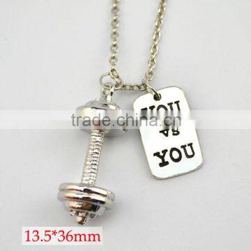 Weightlifting Barbell Weakness Is a Choice Charms Sports Gym Necklace photo-6