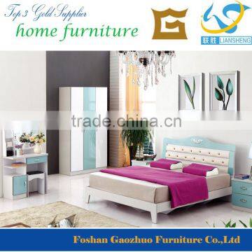 Hot Sale Modern Design High Gloss Blue UV Panel bedroom furniture 101#