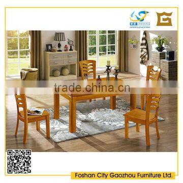 Simple design 6 seater thick wood slab dining table rectangle wood plank dining table