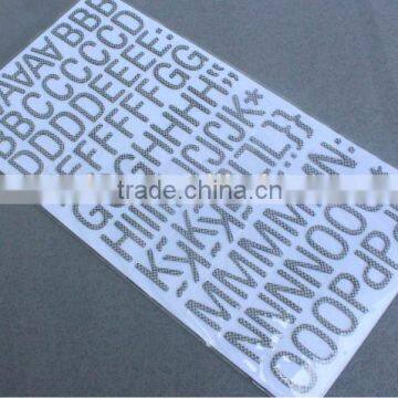 Waterproof decorative alphabet letters chipboard sticker for wall