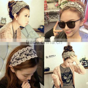 Elegant Retro Womens Girls lace Headband / women Hair Band / wide lace headband