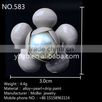 30mm Mini Goody Alloy Pearl Flower Korea Garment Accessories Buckle Hair Accessories Buckle-583 photo-2
