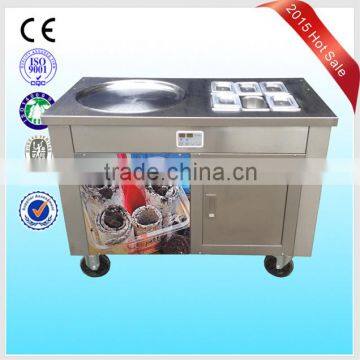 2015 type factory supply rolled ice cream making machine one pan with six pans