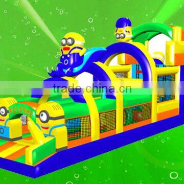 cheap Minion Inflatable Kids Obstacle Course for sale