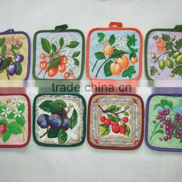 100% cotton single silk screen printing pot holder