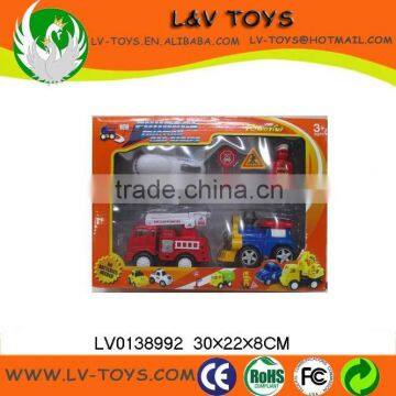 New Pull Back Car Toy Fire Trucks Friction Plastic Truck Toy Set