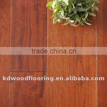 Stained Wirebrushed multi layer engineered hickory wood flooring