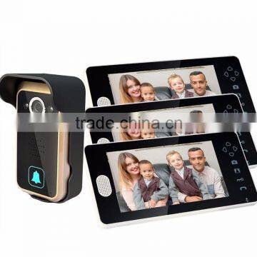 Wireless video door bell 2.4G 7inch Wireless video door phone