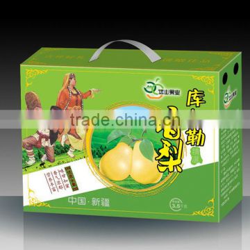 color printed corrugated board box with handle