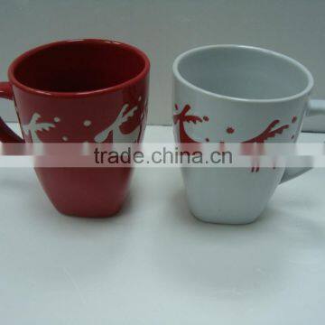 2Pieces Christmas Design Ceramic New Stoneware Coffee Mug Set