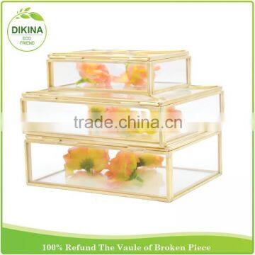 Wedding Vintage Container With Cover, Rose Gold, Old Rustic Meta Jewelry Photo Display Case, Storage Secret Aluminum Tin Box photo-2