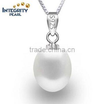 9-10mmAAA drop shape white peach purple three color pearl pendant